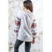 Embroidered blouse "Journey of Rose" Red on White